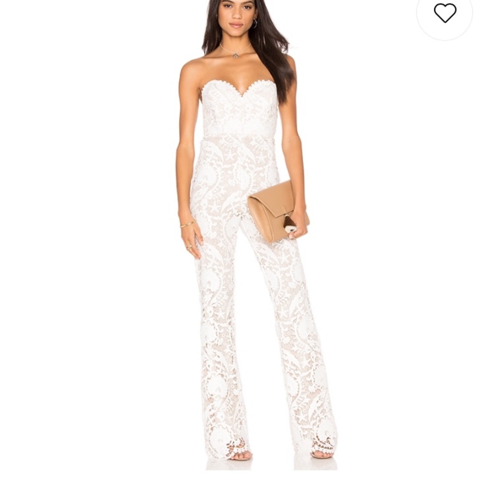 Stone Cold Fox Asher White Lace Jumpsuit